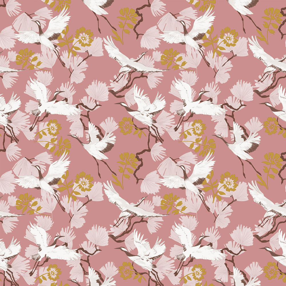 furn. Demoiselle Tropical Blush Matte Wallpaper Image 1