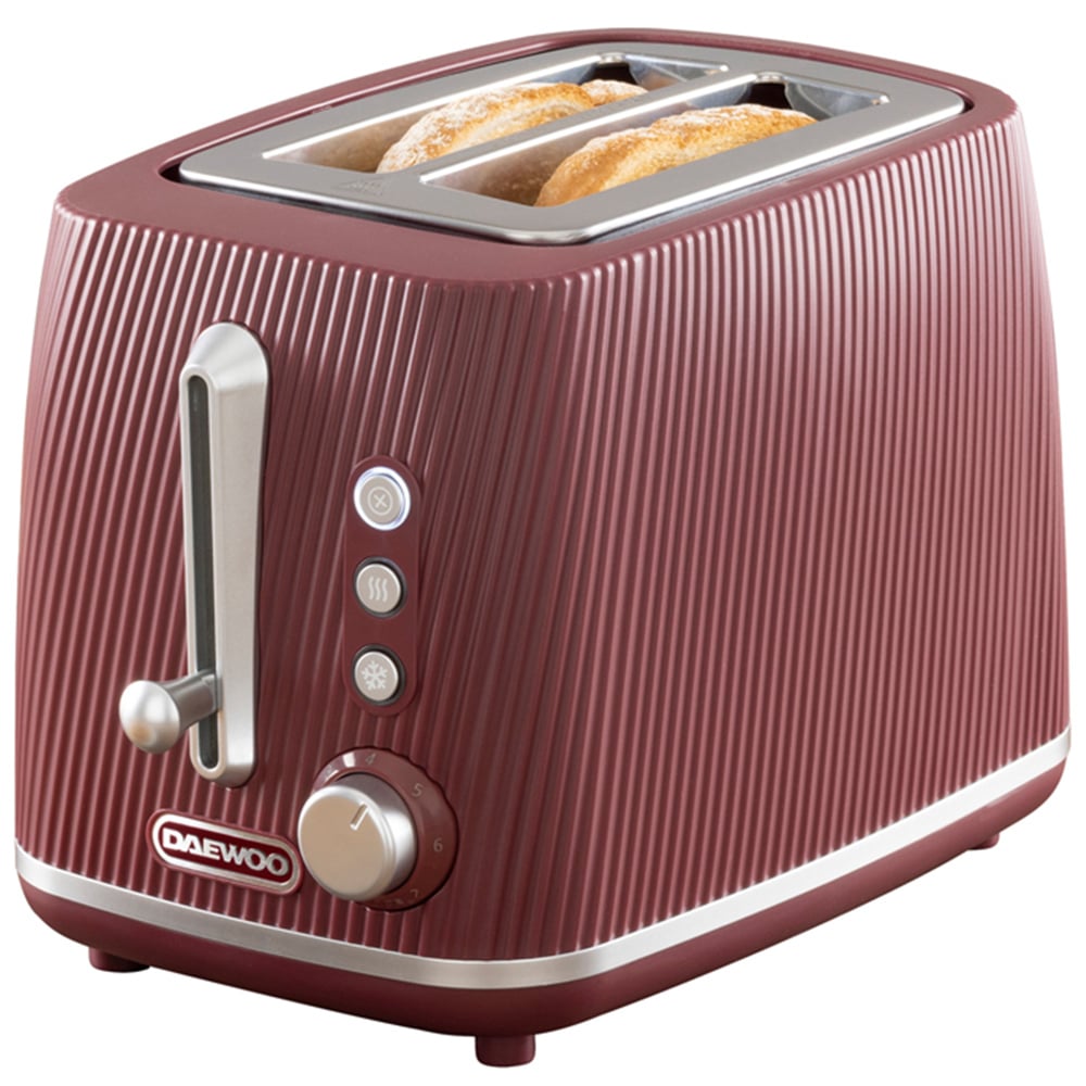 Daewoo SDA2778 Cascade Ruby Textured 2 Slice Toaster Image 1