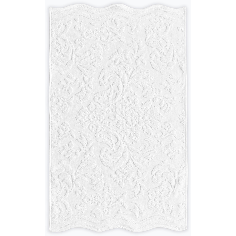 Allure Bath Fashions Gracie White Floral Jacquard Scalloped Hand Towel 50 x 85cm 2 Pack Image 3