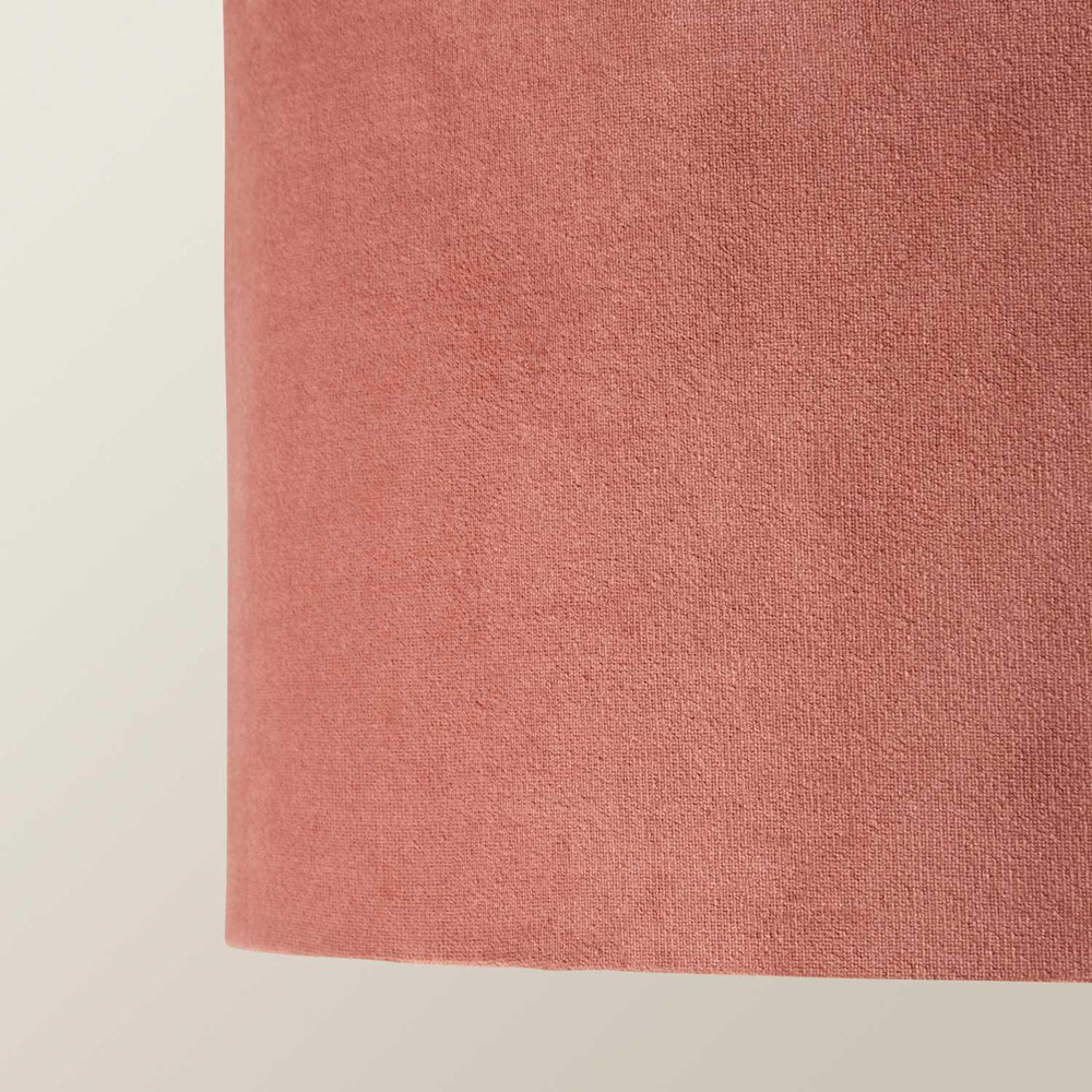 ValueLights Ashley Pink Velvet Squat Drum Easy Fit Lamp Shade 45cm Image 4