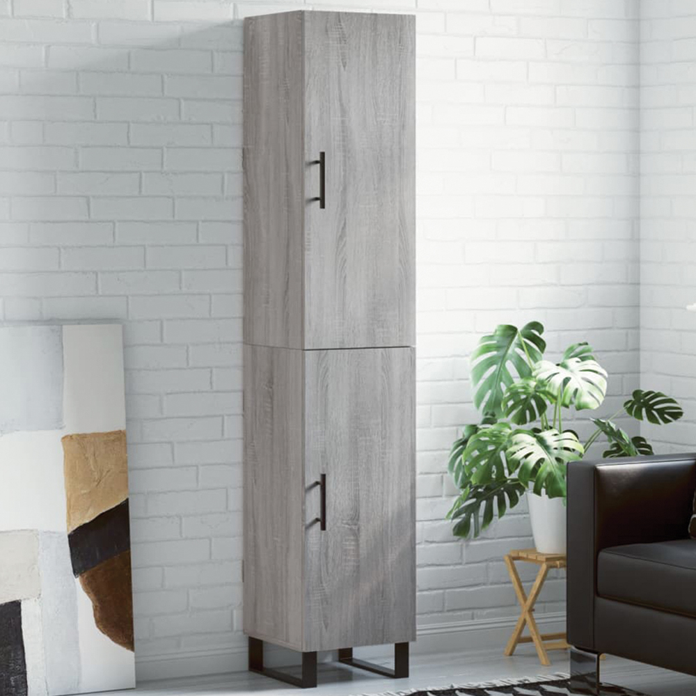vidaXL 2 Door Grey Sonoma Highboard Image 1