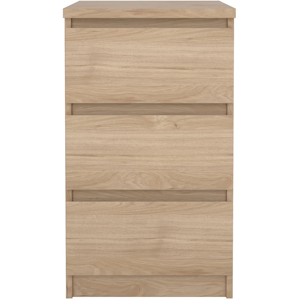 Florence 3 Drawer Jackson Hickory Oak Bedside Table Image 3