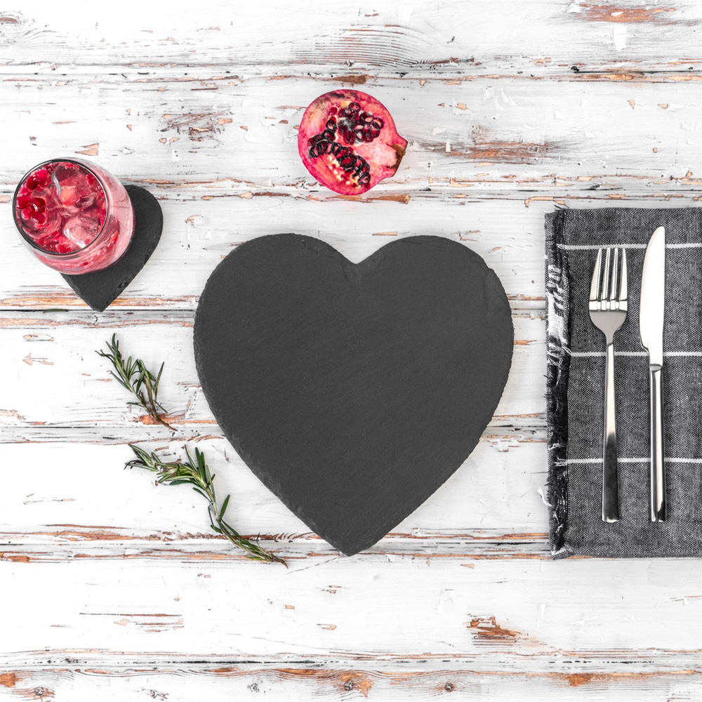 Argon Tableware Heart Shaped Slate Placemat 25cm 24 Pack Image 2