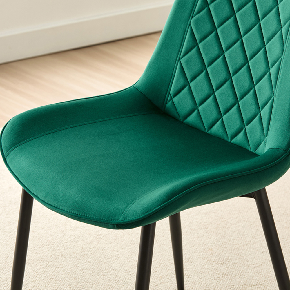 Indoor Living Amelia Set of 2 Green Velvet Dining Chair Image 2