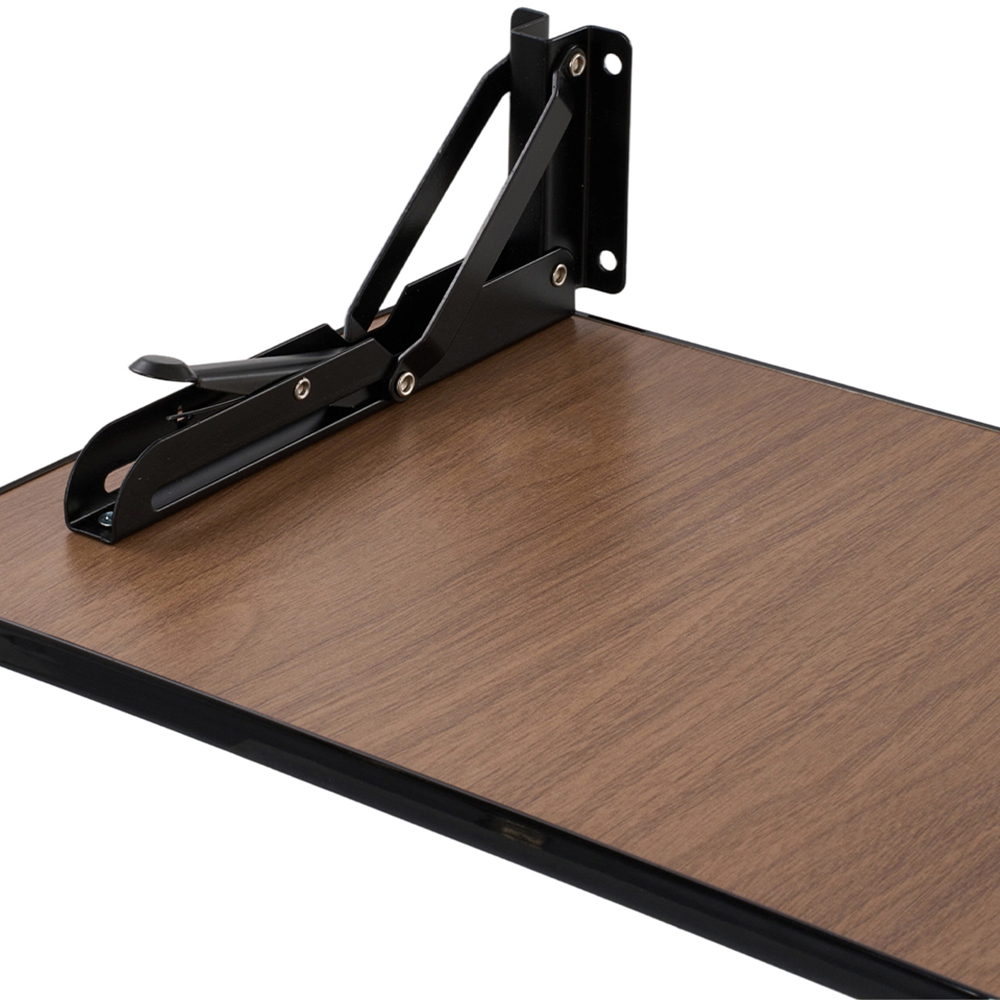 Living and Home Black Wall Mounted Folding Table with Iron Brackets 65 x 24cm Image 6