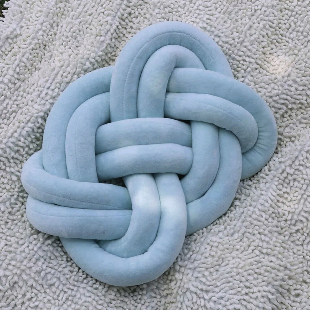 Living and Home Sky Blue Knotted Sofa Cushion 35 x 45cm 2 Pack Image 7