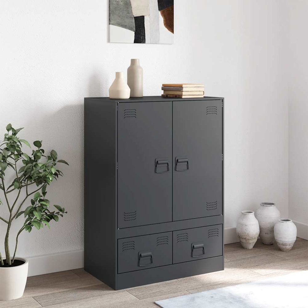 vidaXL 2 Door 2 Drawer Anthracite Highboard Image 9