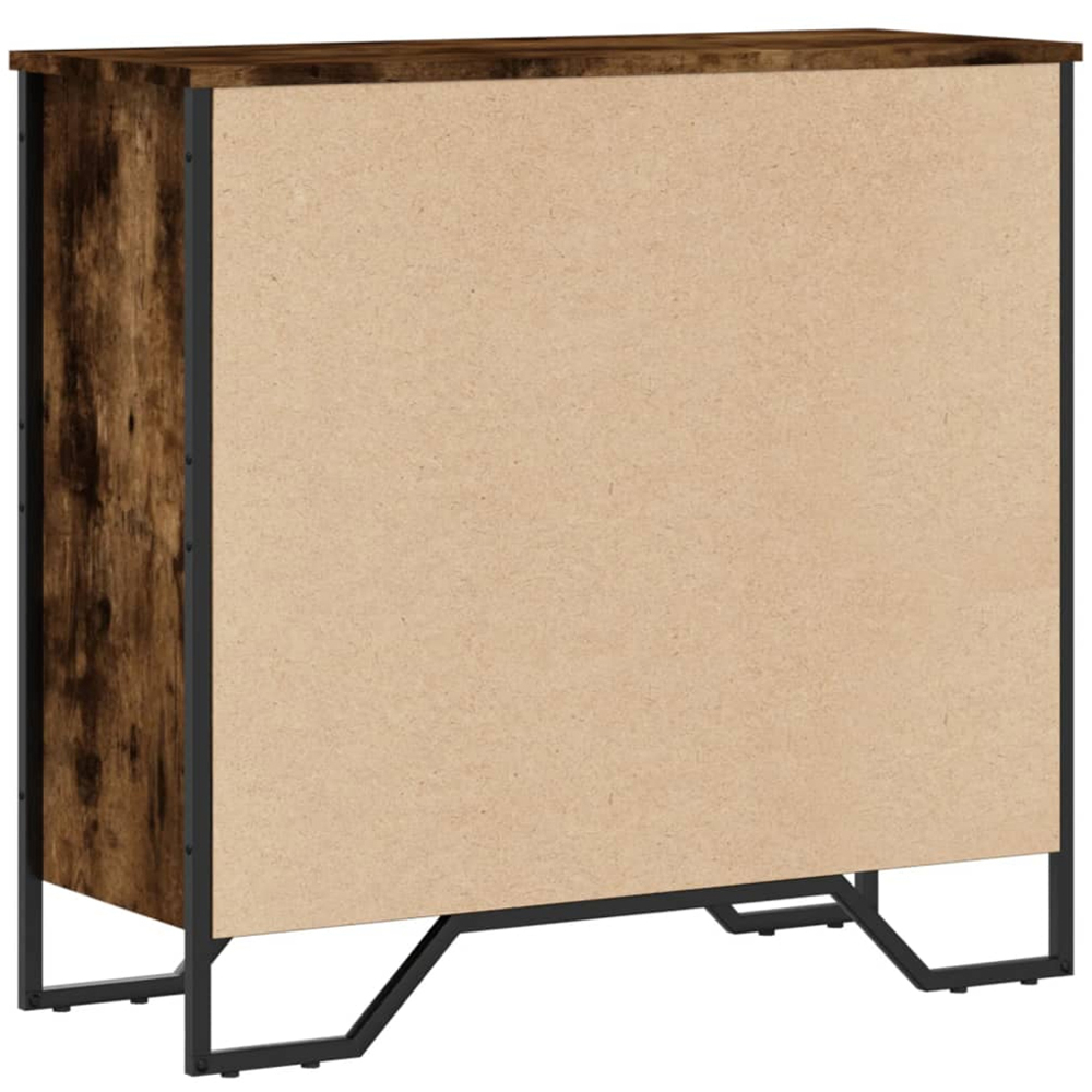 vidaXL 2 Shelf Smoked Oak Small Bookcase Image 5