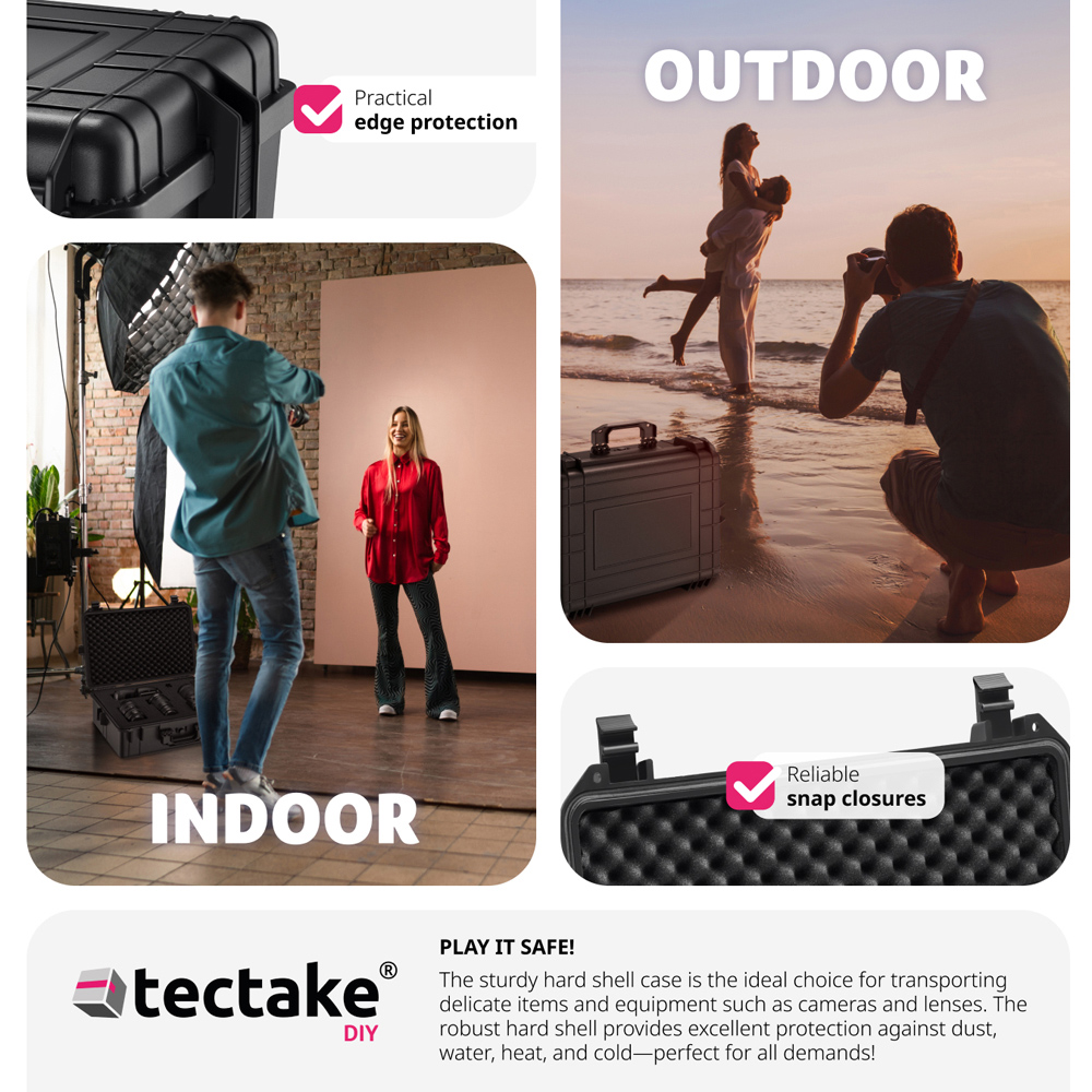Tectake Black Hard Shell Camera Case Image 6