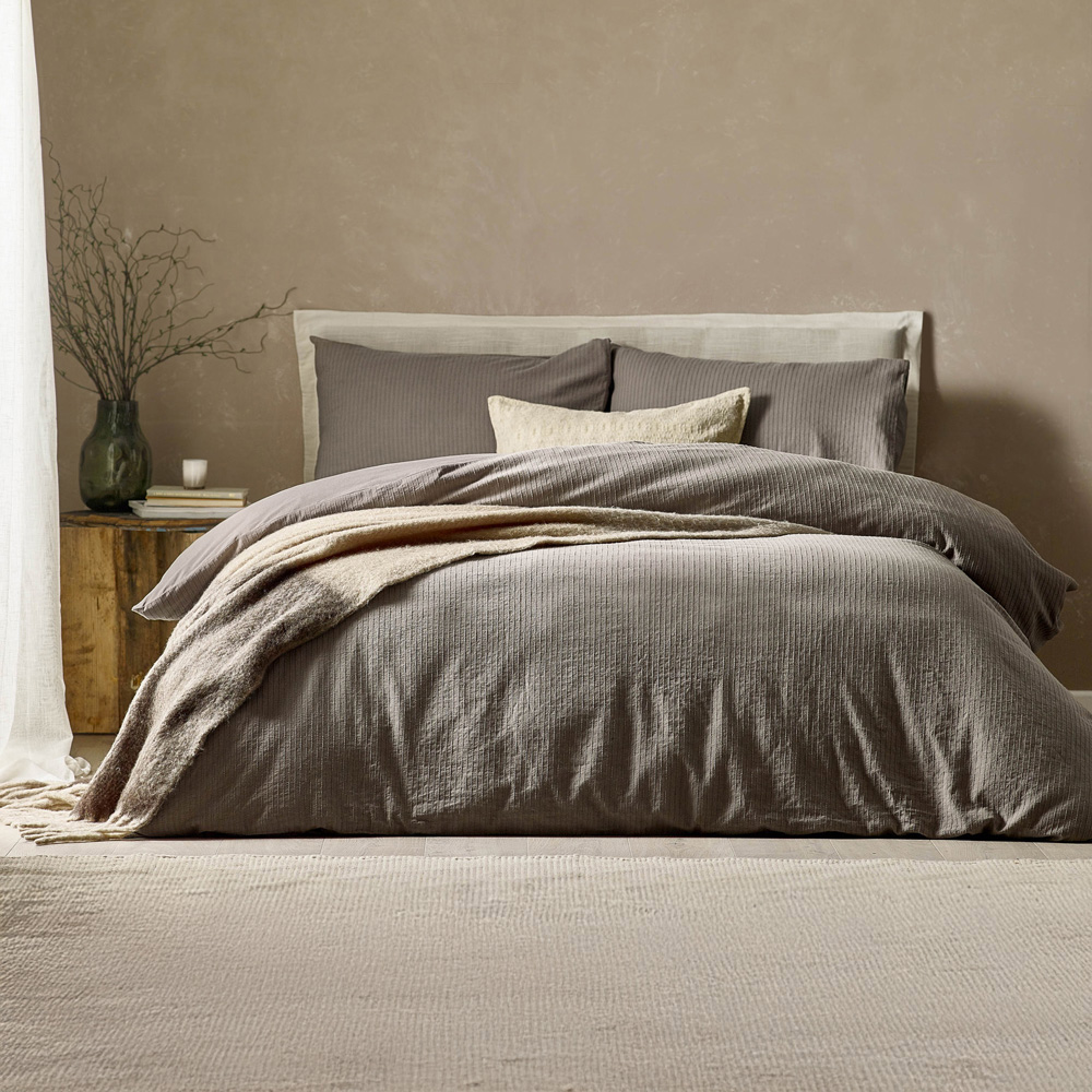 Yard Malton King Size Mole Stripe Duvet Set Image 1