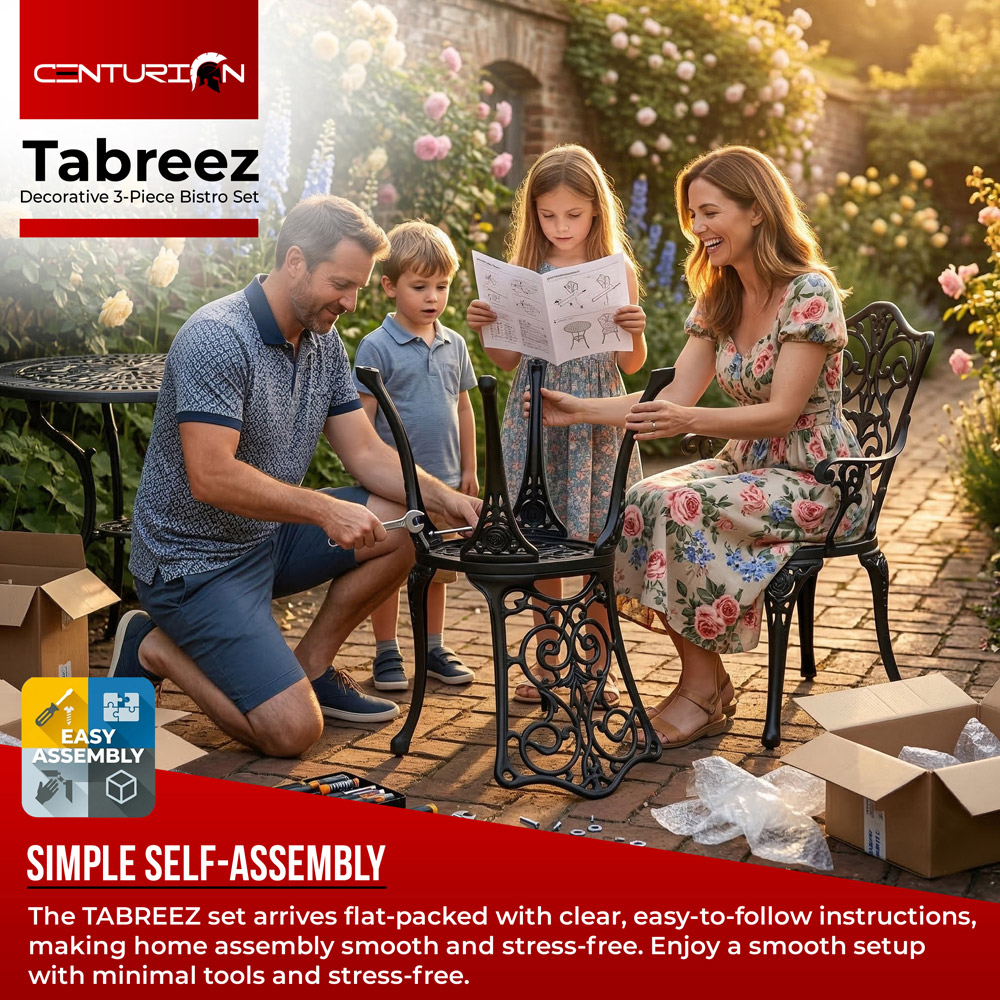 Centurion Supports Tabreez Aluminium 2 Seater Lounge Set Black Image 8