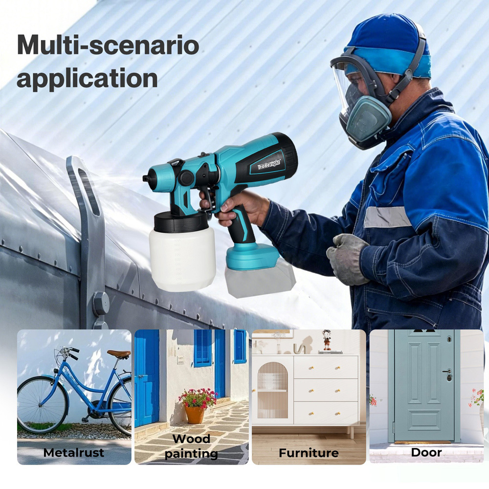 Traderight 1000ml HVLP Cordless Paint Spray Gun with Accessories 18V Image 6