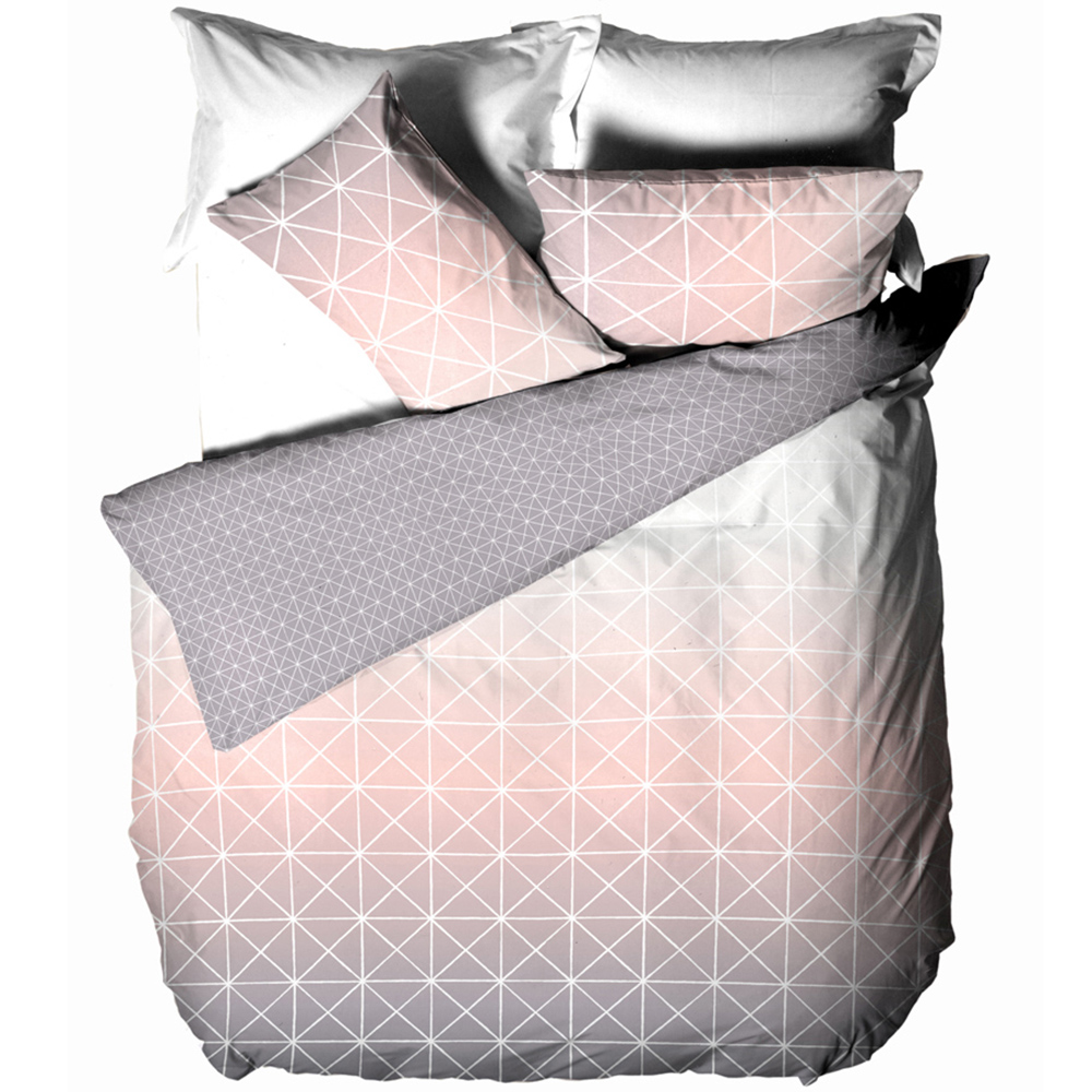 furn. Spectrum Single Pink Gradient Geometric Duvet Cover Set Image 2