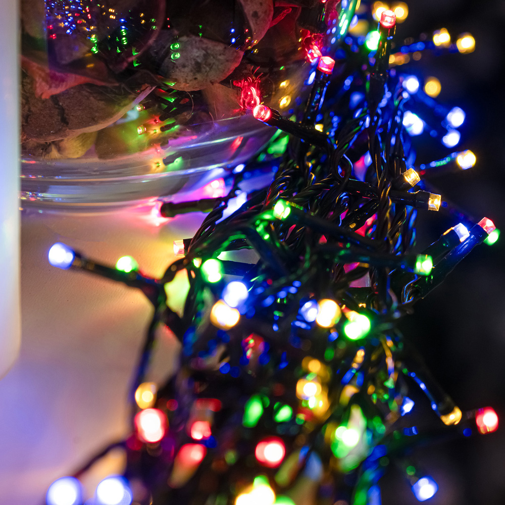 The Christmas Centre 720 Multicoloured LED Multifunction Green Cable String Light 64m Image 3