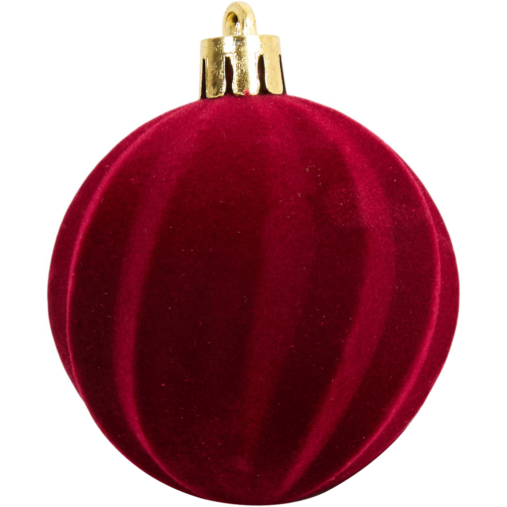 Pack of 30 Flocked Baubles Red Image 6