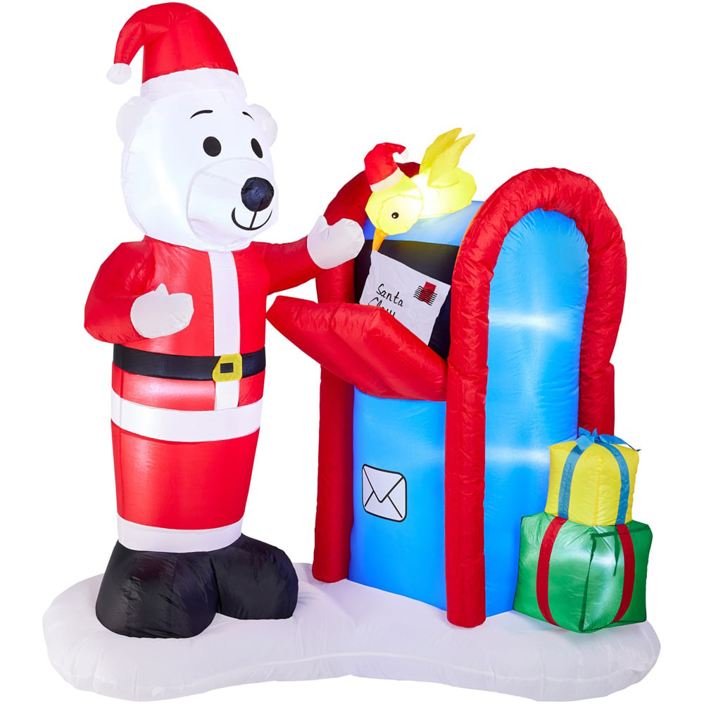SO Christmas Inflatable Polar Bear with Post Box 5.9ft Image 2