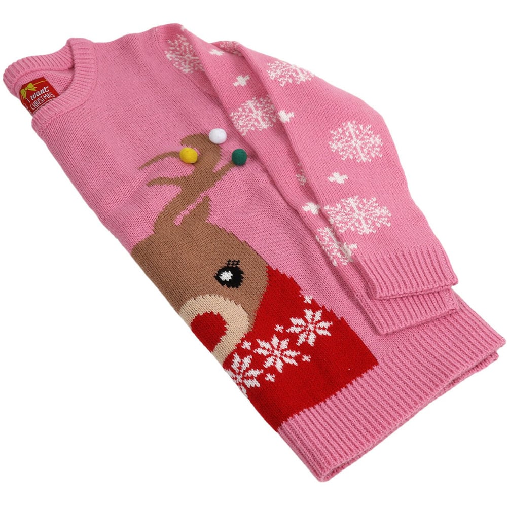 Kids Reindeer Jumper  - Pink / 4-6 Years Image 2