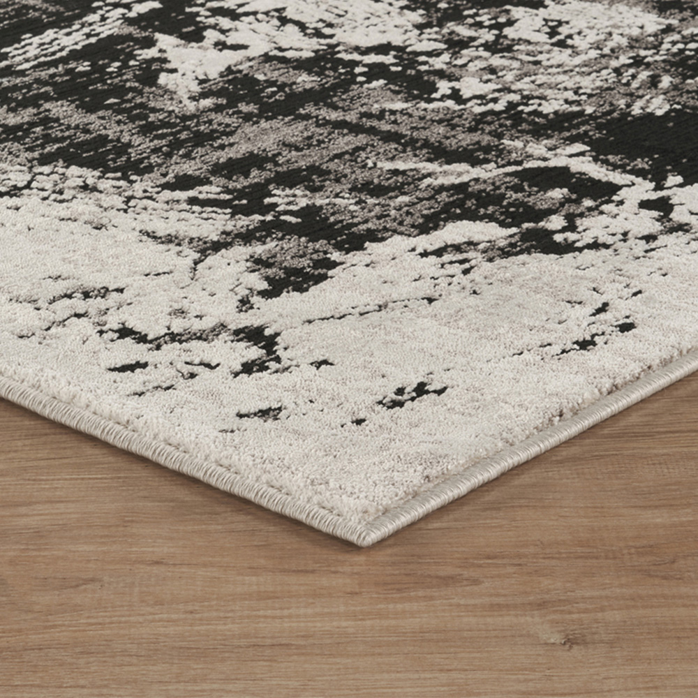 Mayfair Living Room Area Rug Metallic Sheen Contemporary Modern Canvas Design - Black 200cm x 290cm Image 5