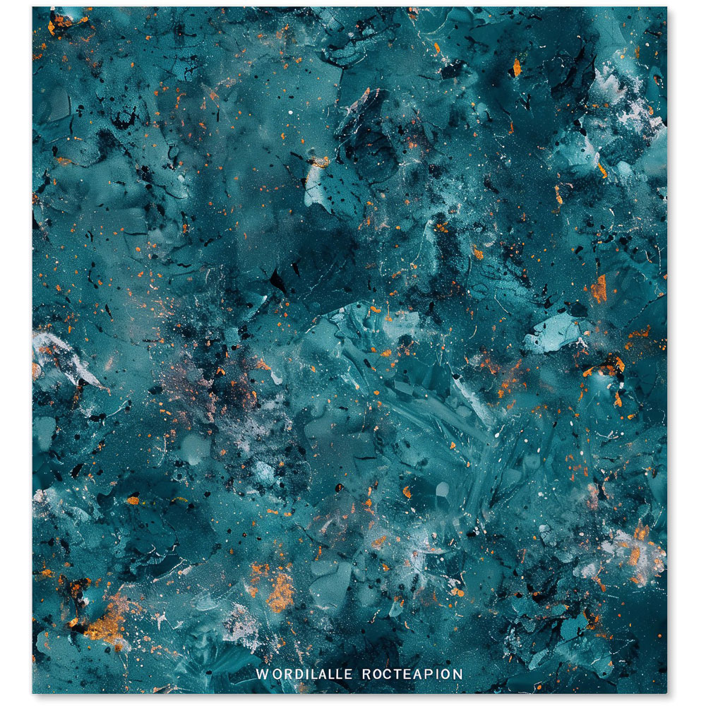 Warren Reed Designer Polished Teal Quartz Effect Glass Kitchen Splashback 65 x 60cm Image 2