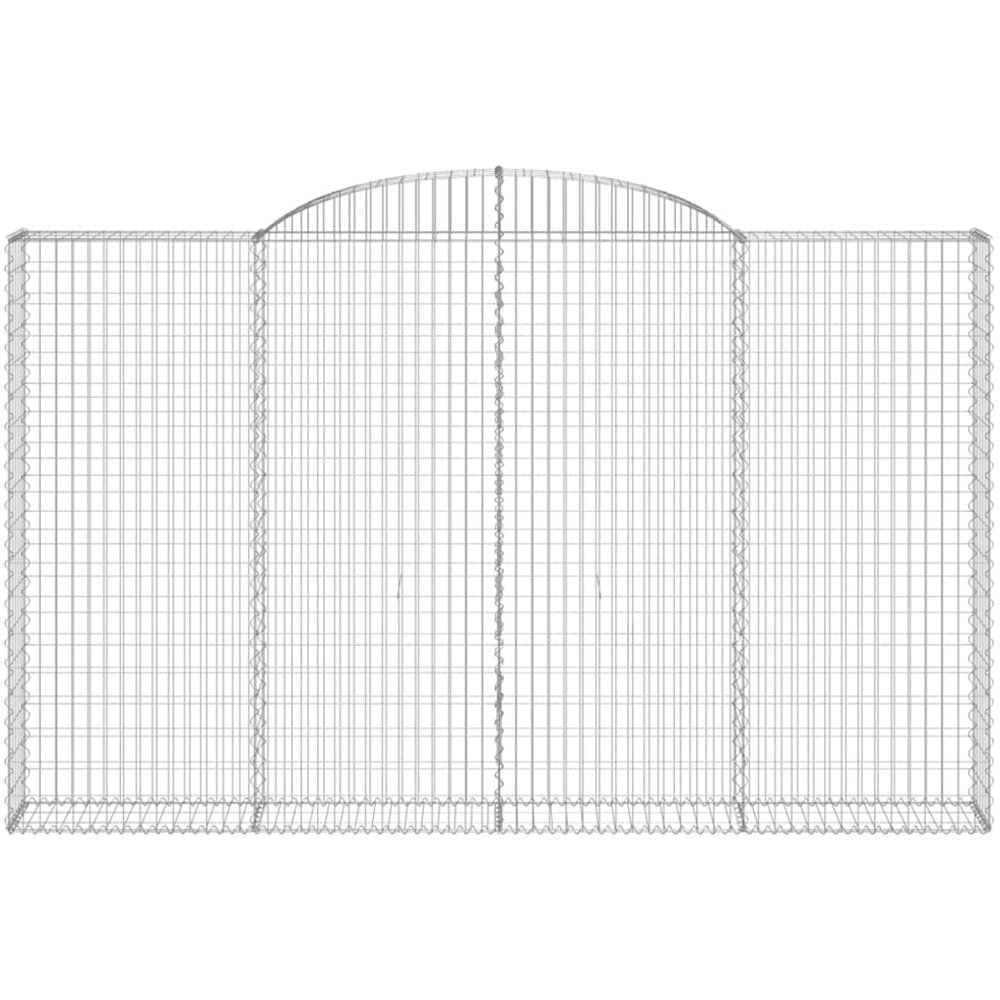 vidaXL Silver Galvanised Iron Arched Gabion Basket 300 x 30 x 180/200cm 5 Pack Image 4