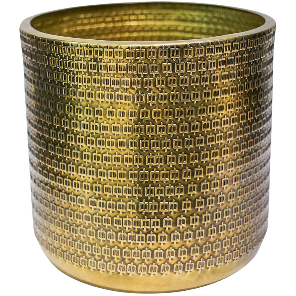 Ivyline Solis Gold Embossed Planter 18 x 18cm Image 1