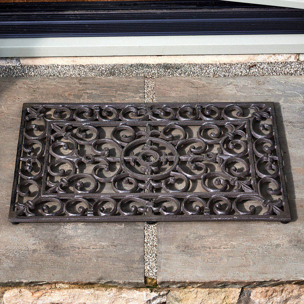 Dibor Ornate Cast Iron Door Mat 35 x 56cm Image 2