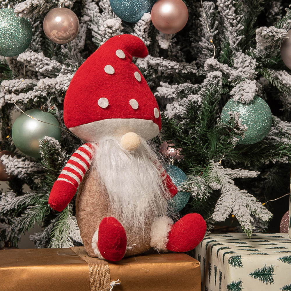 Samuel Alexander Red and White Mushroom Hat Sitting Gonk Christmas Decoration 28cm Image 6