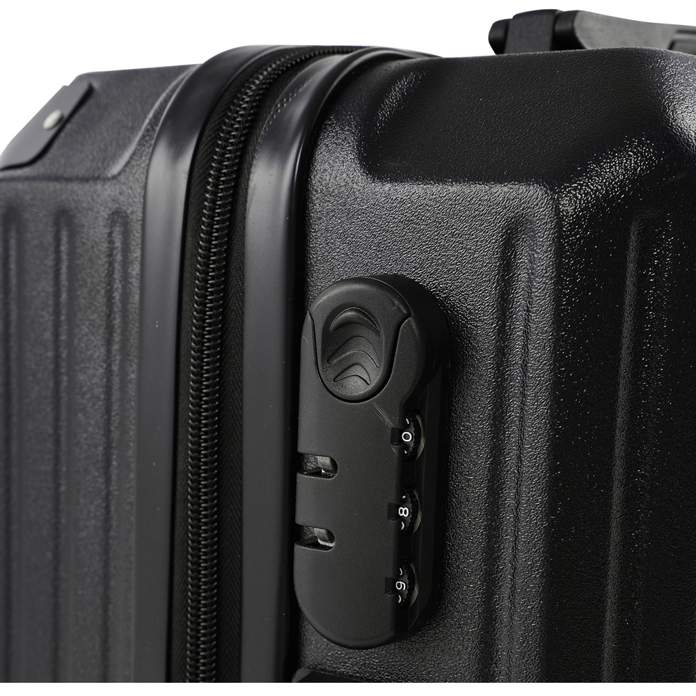 H&O Direct Black ABS Hard Shell Suitcase with USB Port and Cup Holder 20 inch Image 4