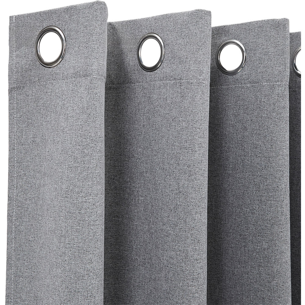 Living and Home Solid Grey Blackout Chenille Curtains 168 x 183cm Image 4