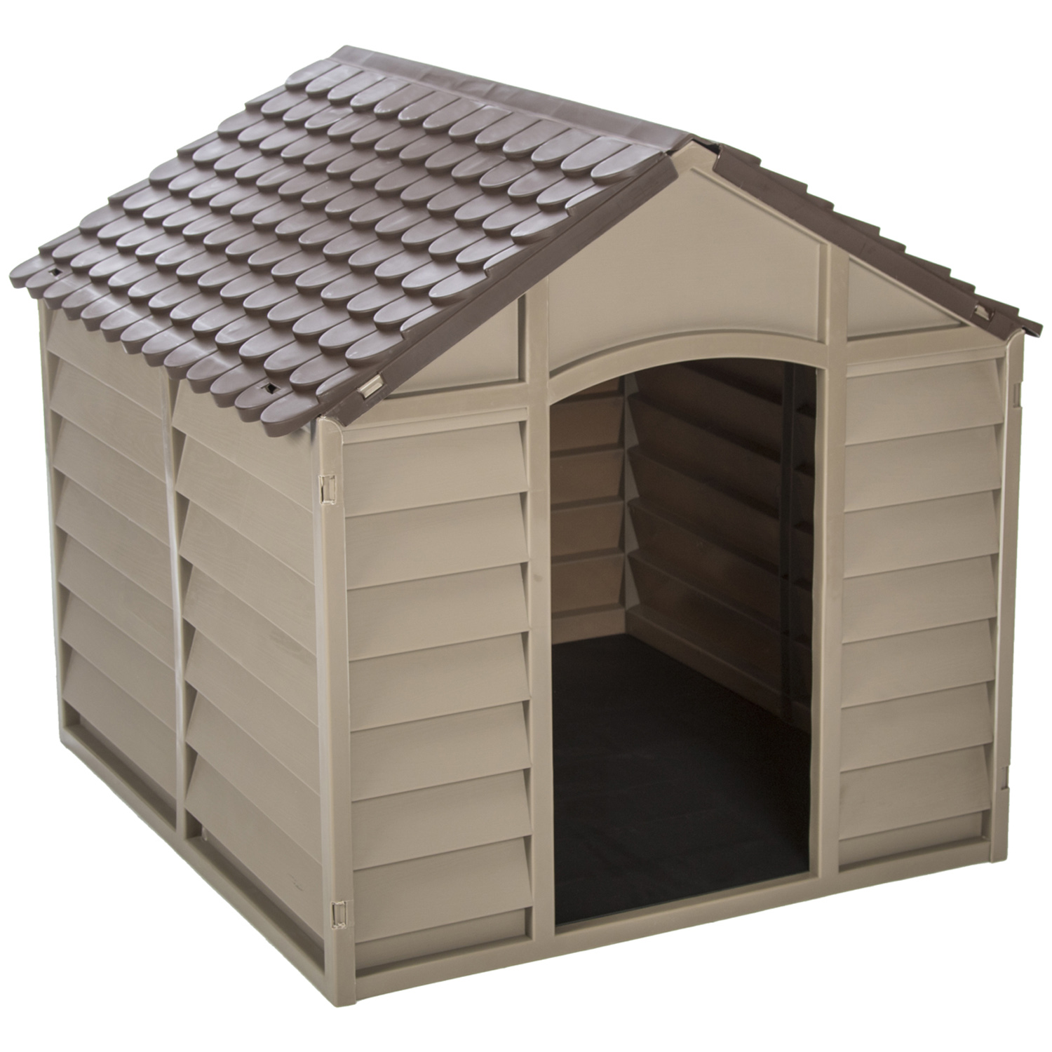 Mocha Large Easybuild Plastic Dog Kennel Image 1