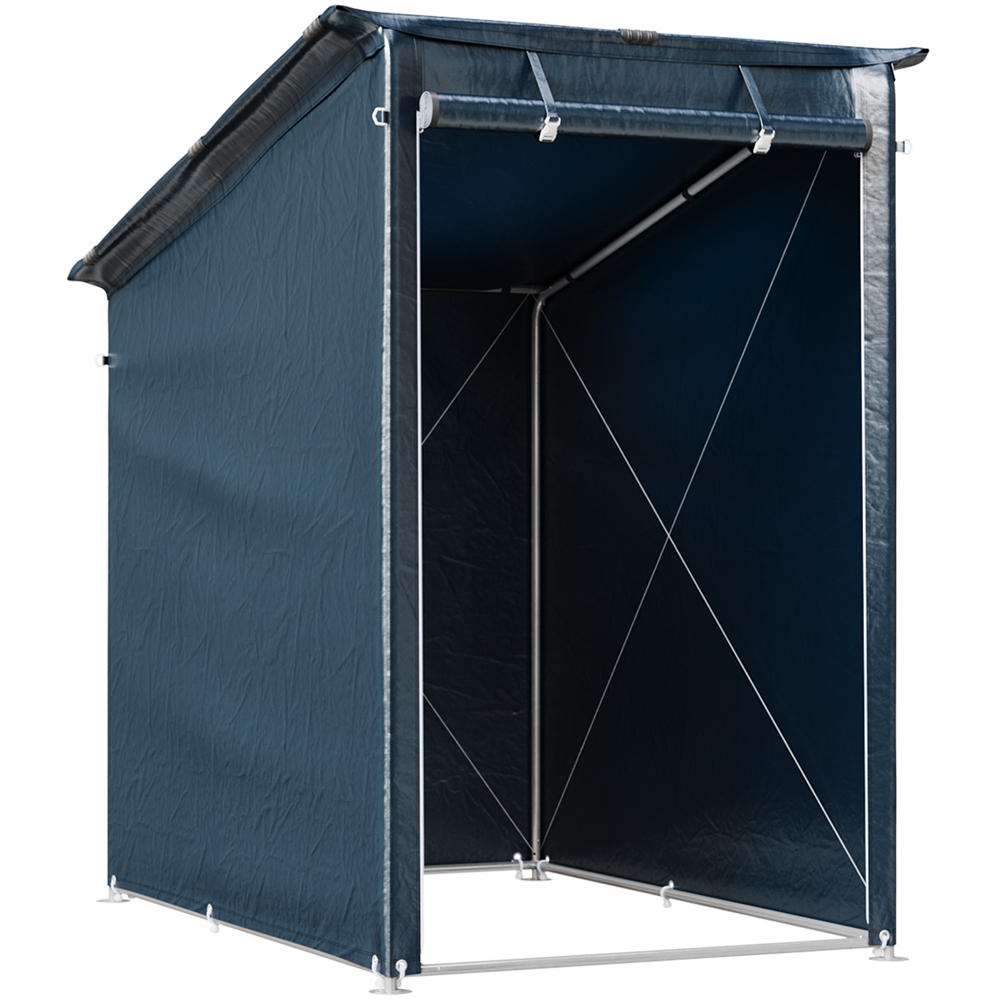 Living and Home 4 x 6ft Dark Grey Pent Garden Storage Shelter with Roll-Up Zipper Door Image 3