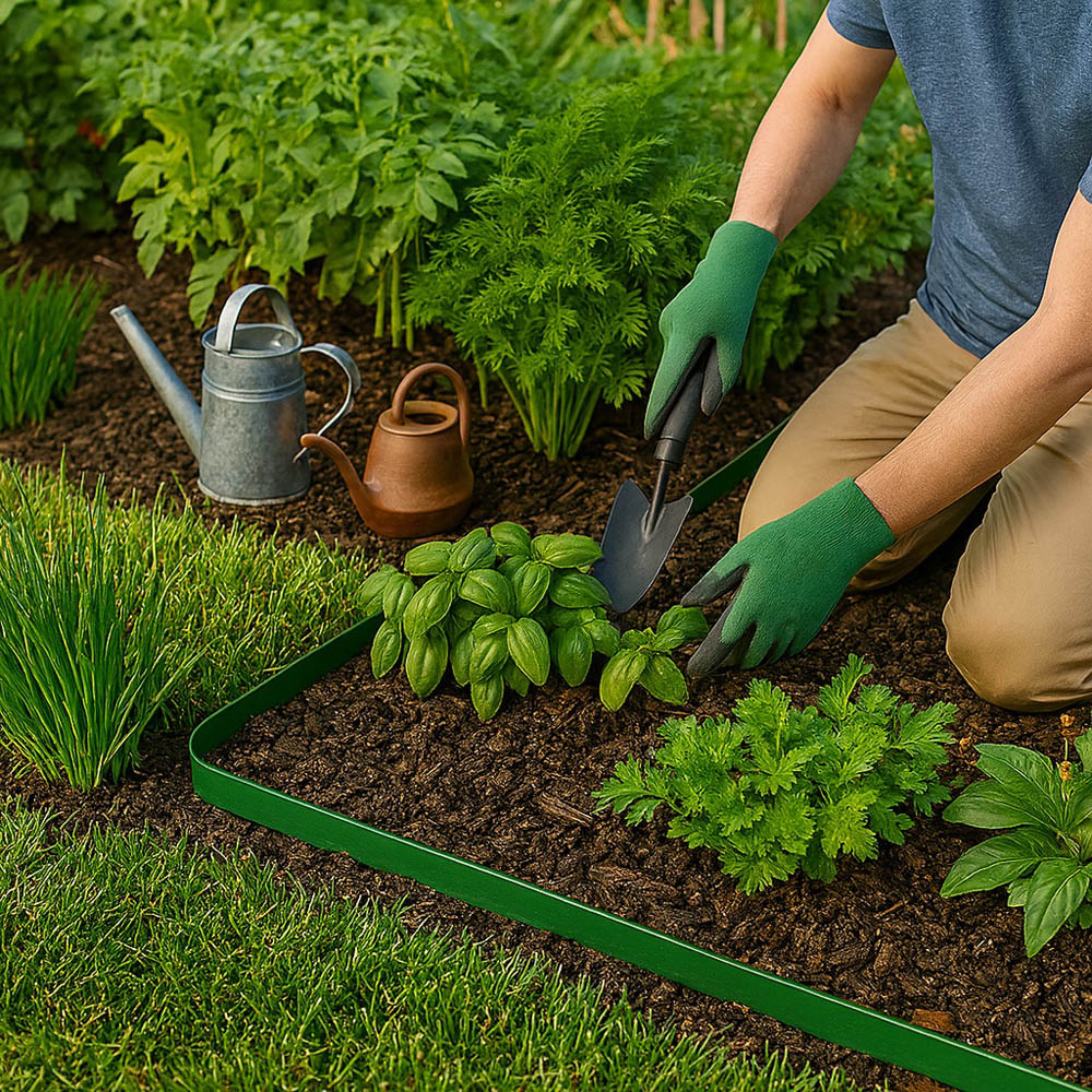 Harbour Housewares Green Flexible Plastic Lawn Edging 100m x 4cm Image 2