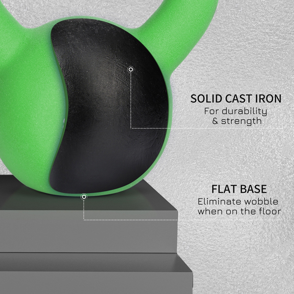 HOMCOM Green Soft Body Kettlebell with Non Slip Handle 12kg Image 6