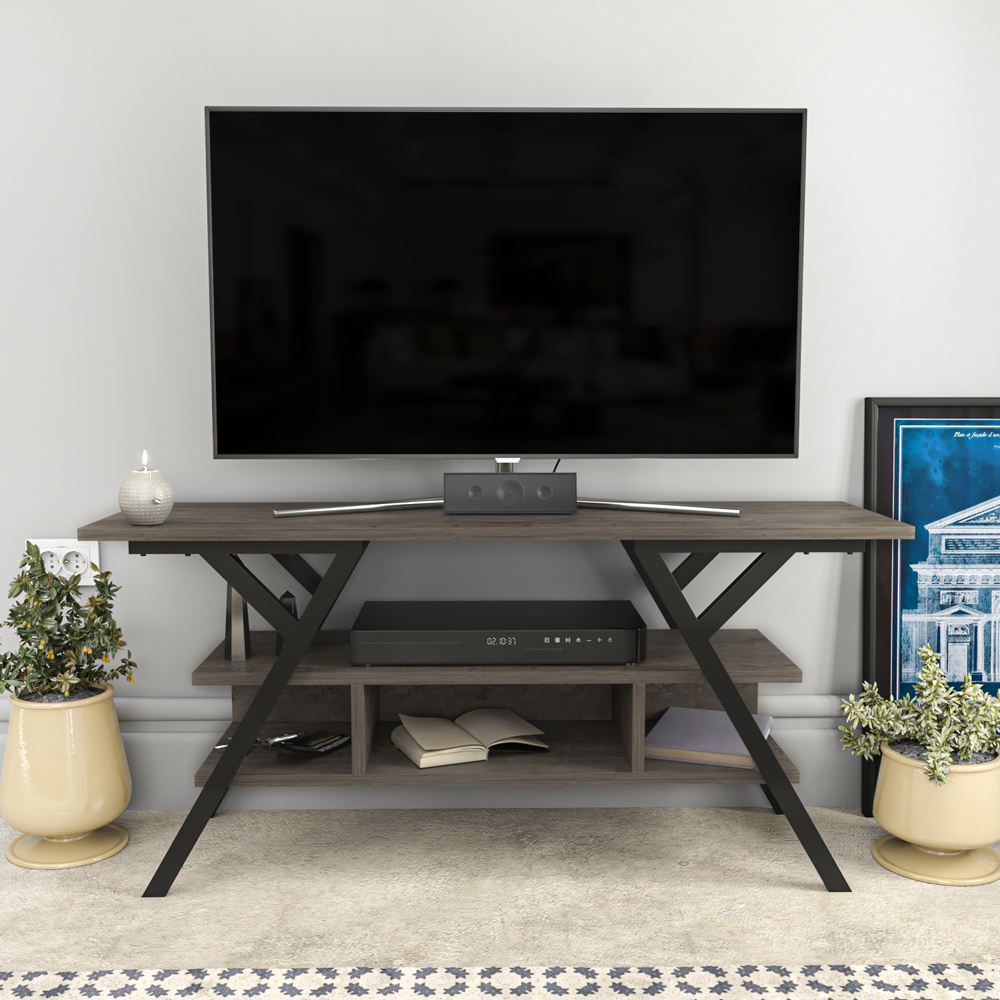Decorotika Minerva 4 Shelf Black Wenge TV Stand for 55 inch TV Image 4