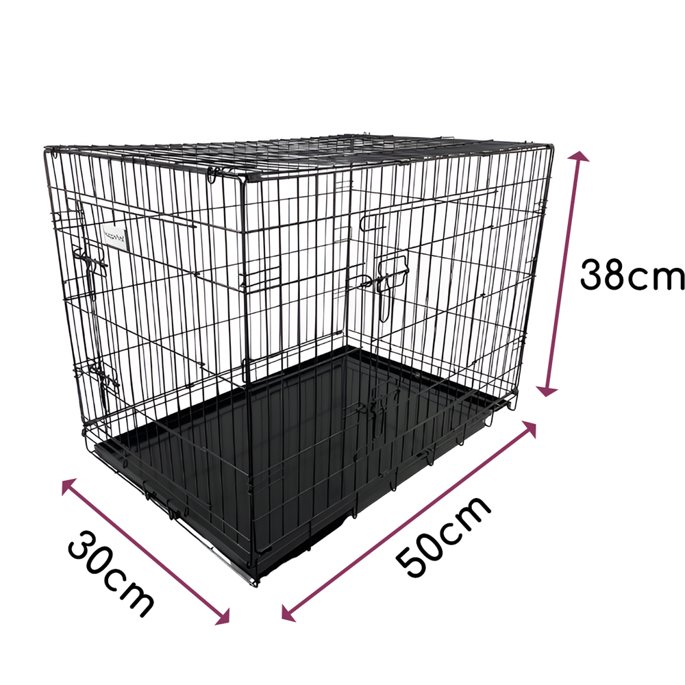 HugglePets X Small Black Dog Cage with Metal Tray 50cm Image 5