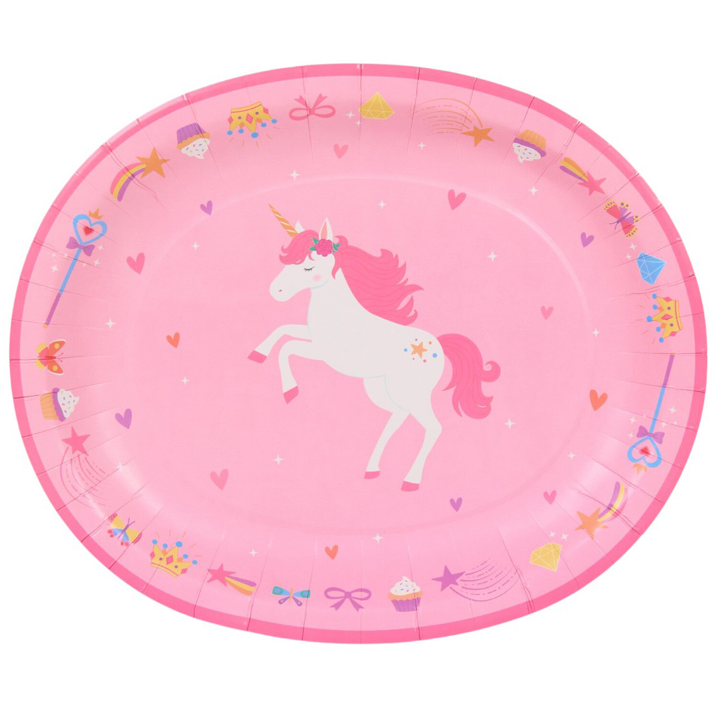Pack of 4 Unicorn Paper Platters Image 1
