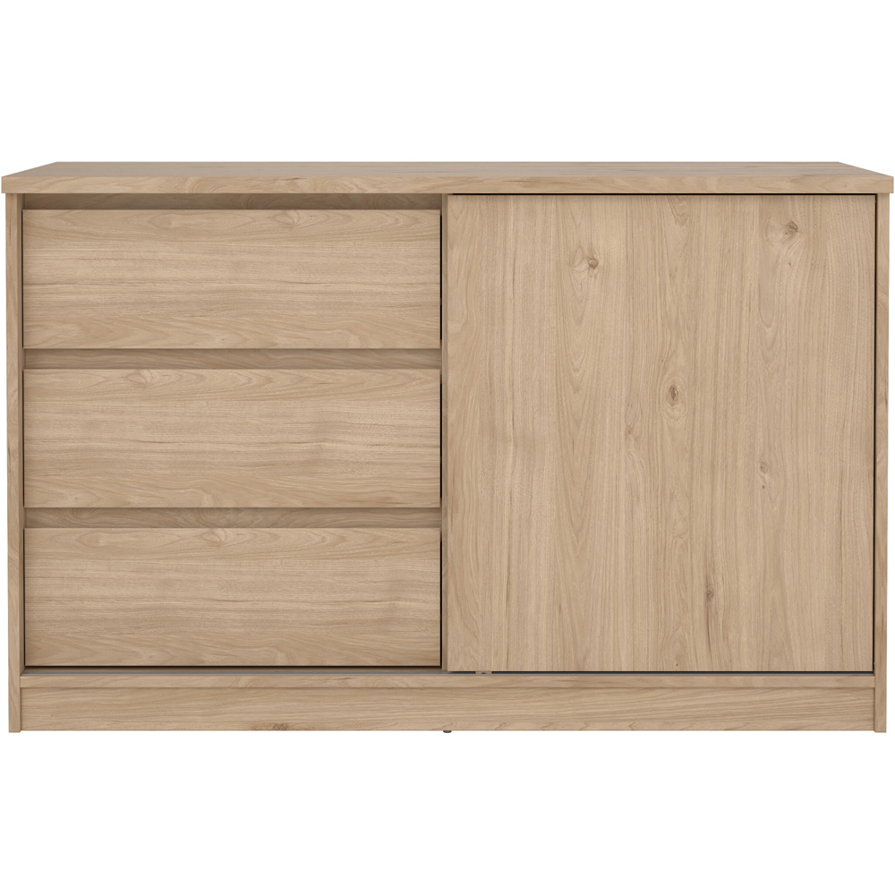 Florence Single Door 3 Drawer Jackson Hickory Oak Sliding Storage Unit Image 3