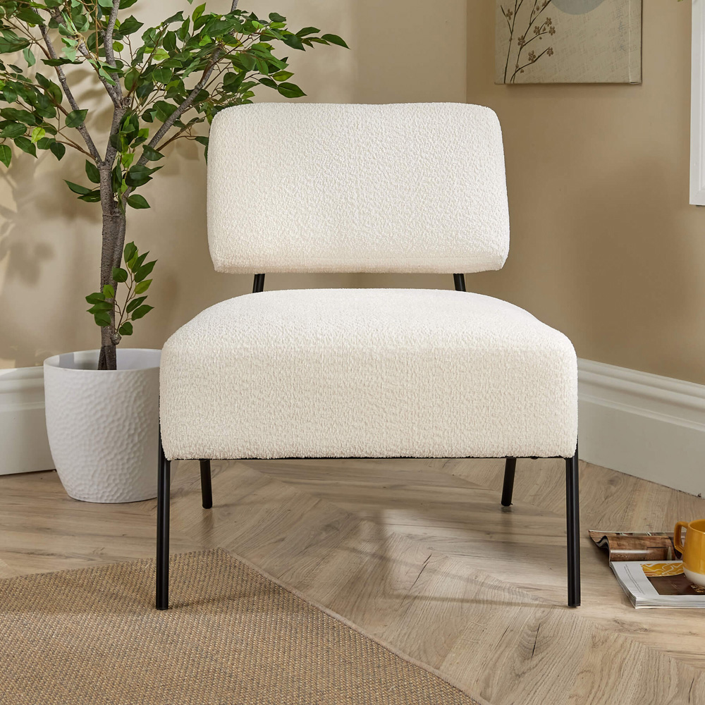 Home Source Montana Cream Boucle Chair Image 7