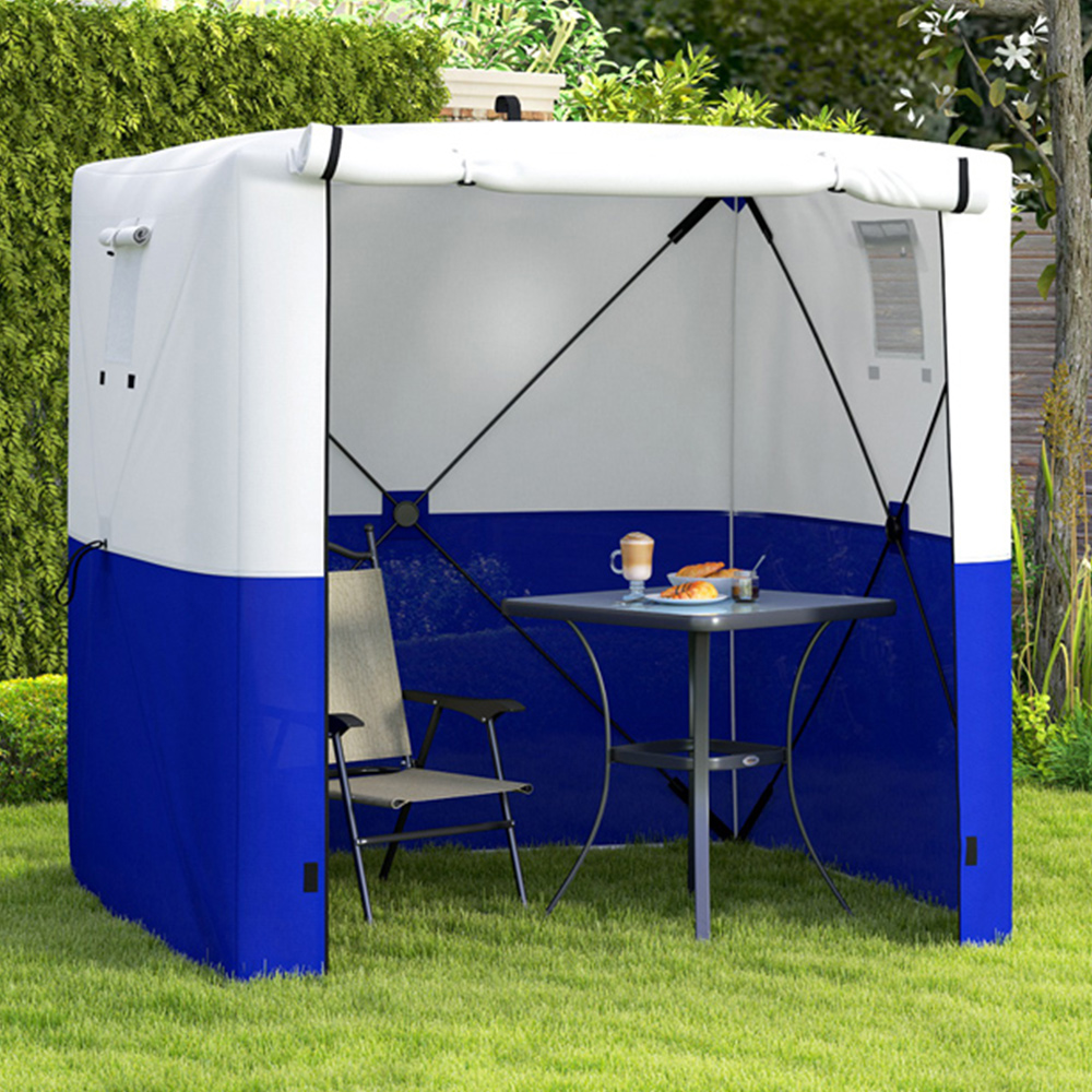 Outsunny 2 x 2m Blue Pop Up Gazebo with Sides and Carry Bag Image 1