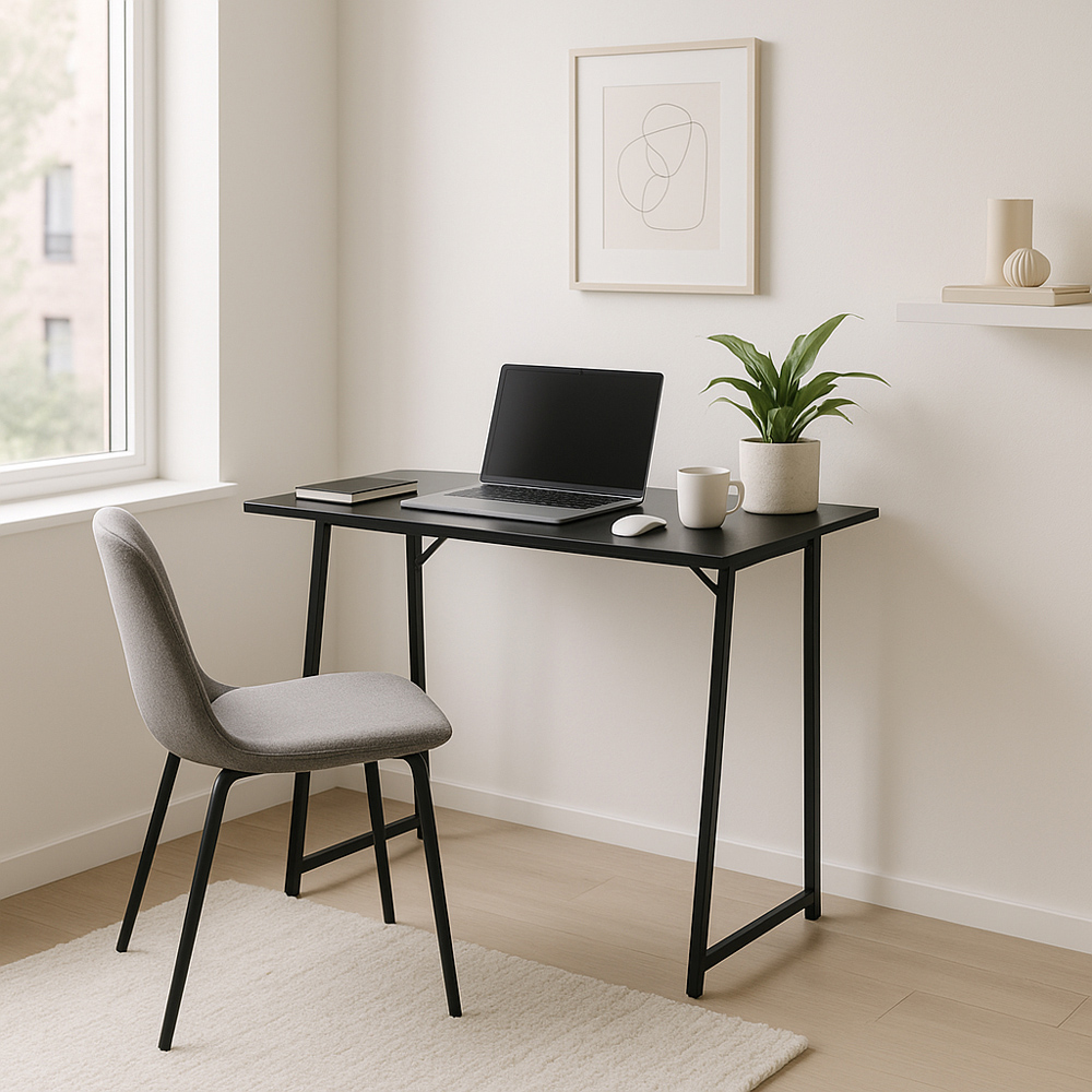 Harbour Housewares Deluxe Wooden Foldable Laptop Desk Black Image 5