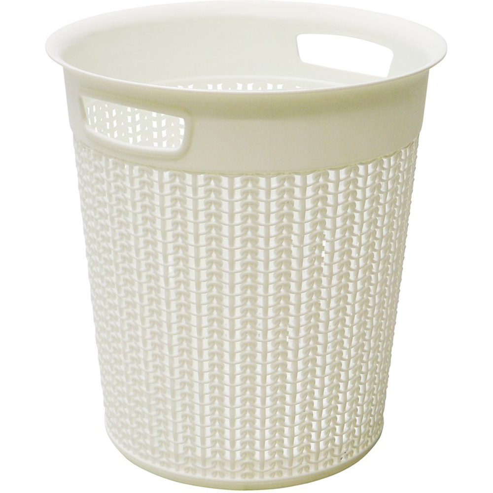 JVL Ivory White Round Plastic Bin and Loop Toilet Brush Set Image 7