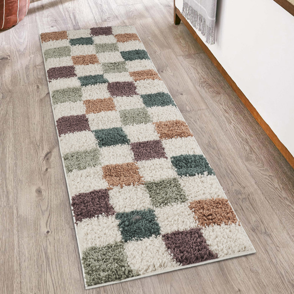Desire Rugs Chester Multicolour Shaggy Checkered Rug 200 x 290cm Image 6