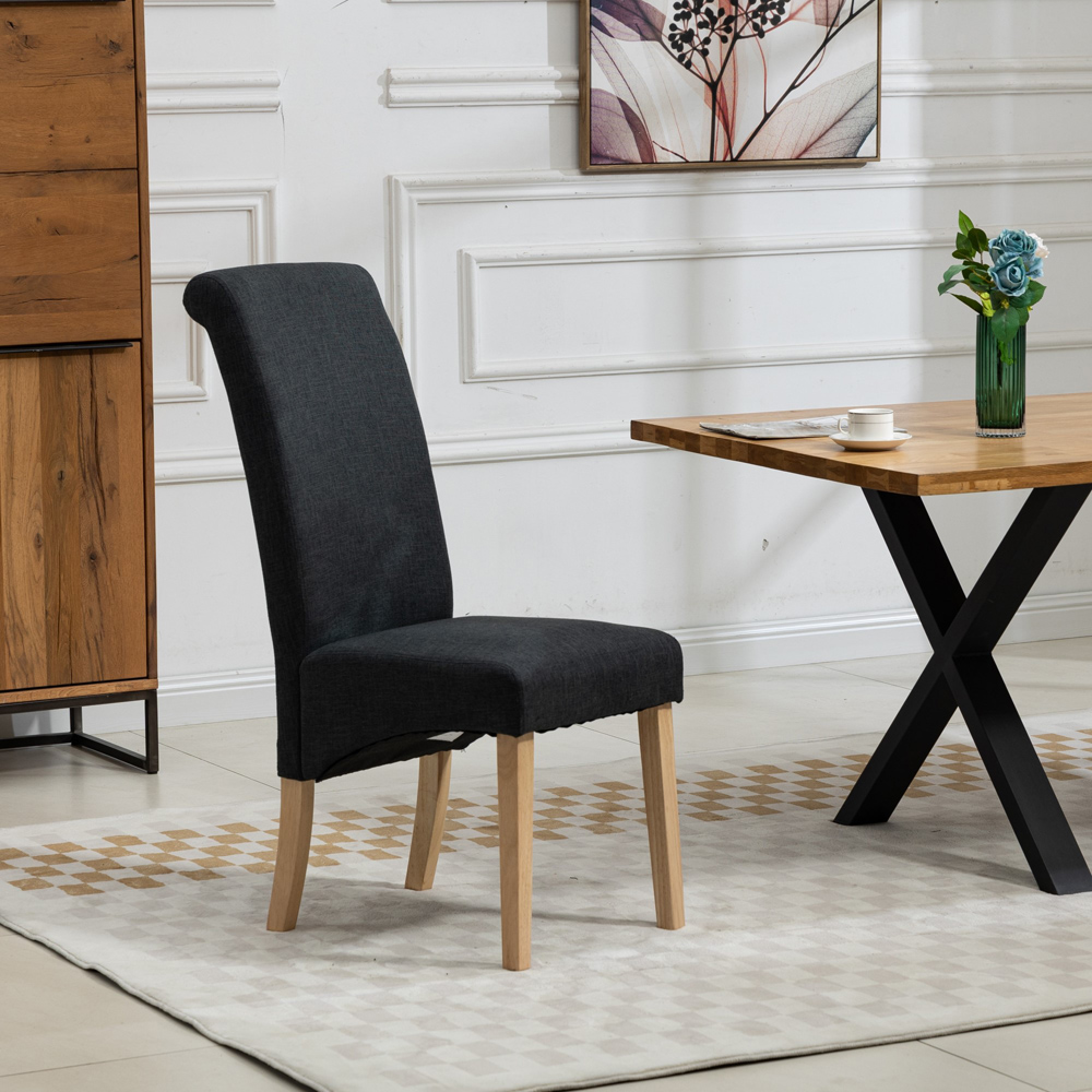Artemis Home Rimini Set of 2 Black Fabric Dining Chair Image 3