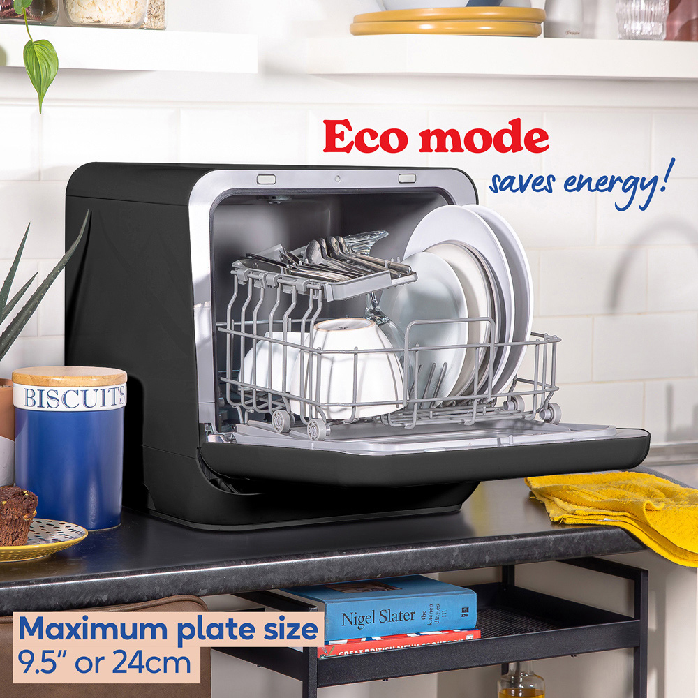 Russell Hobbs RH2TTDW0D1B Black 2 Place Setting Table Top Dishwasher Image 7