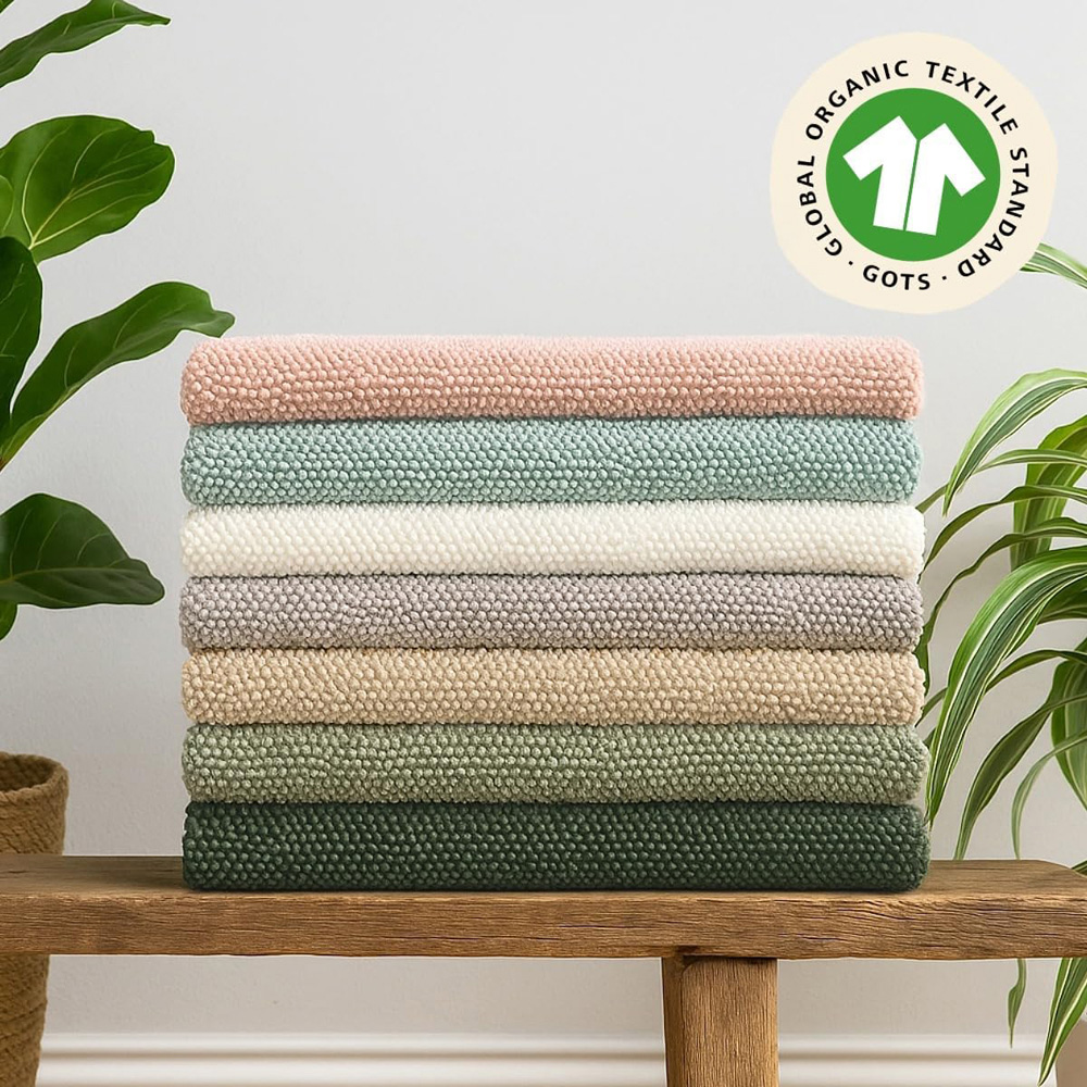 Misona Loop Khaki Reversible Organic Cotton Bath Mat 50 x 80cm Image 5