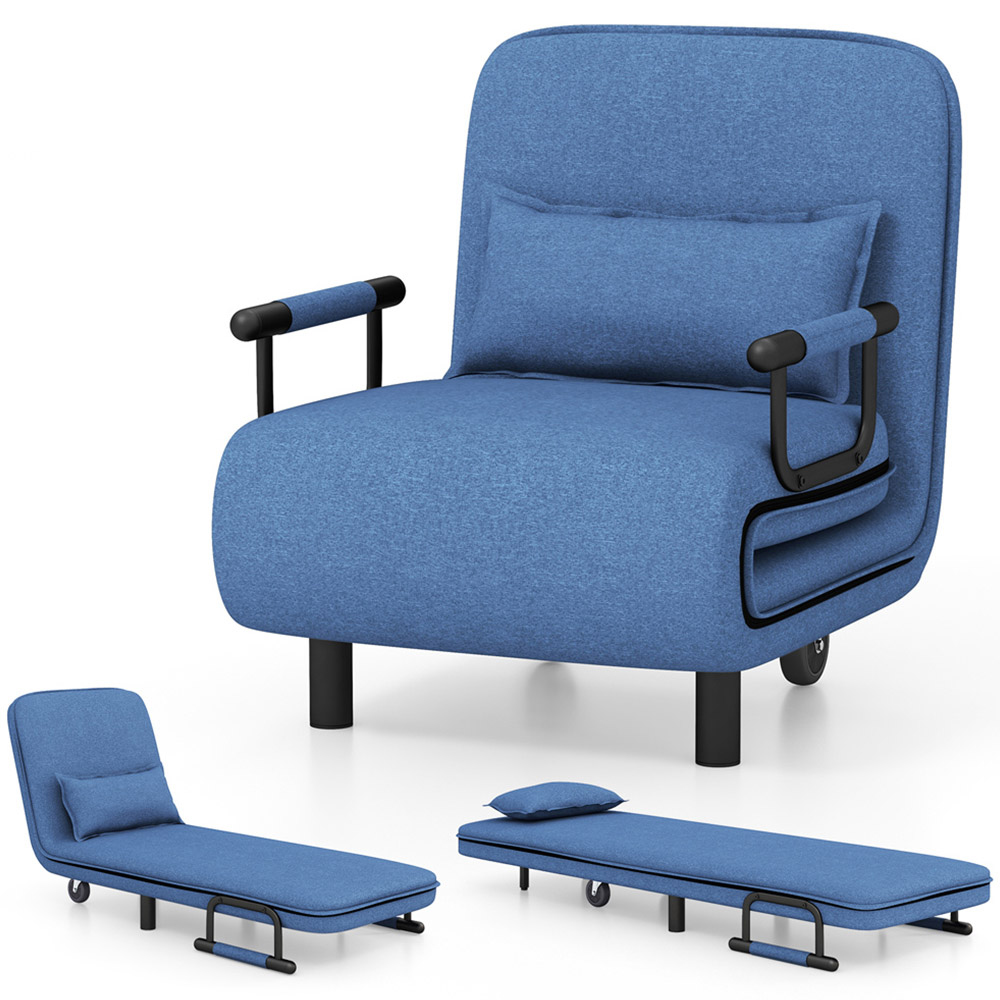 Costway Blue 3 in 1 Convertible Sofa Bed Image 3