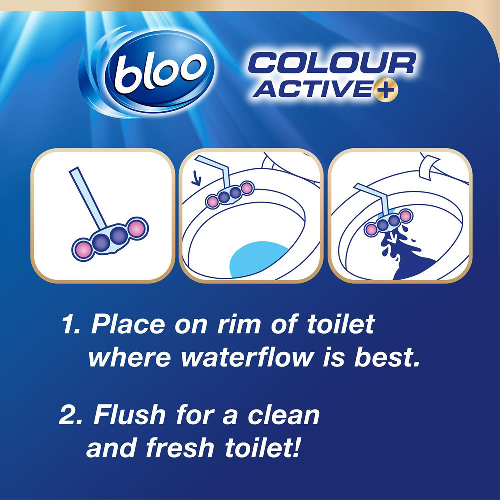 Bloo Colour Active Fresh Flower Toilet Rim Block 50g 6 Pack Image 5