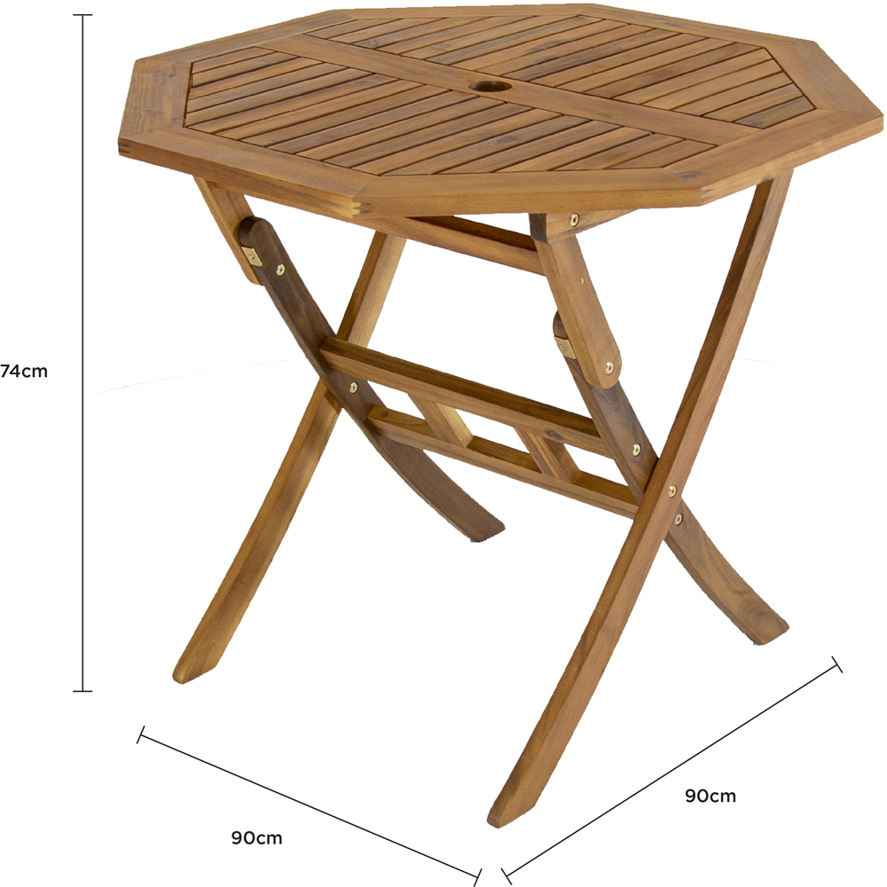 Charles Bentley 4 Seater Octagonal Wooden Dining Table Image 6