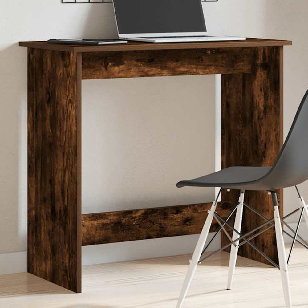 vidaXL Computer Desk Smoked Oak Image 1