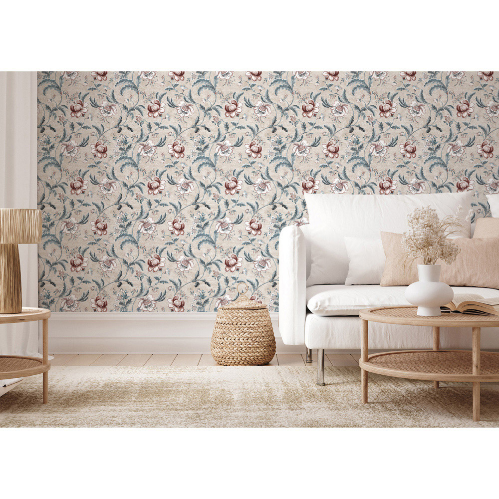 Esselle Home Tapestry Floral Vermilion Blue Wallpaper Image 7
